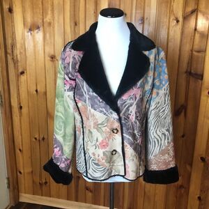 Mist Faux Suede Colorful Faux Fur Lined Jacket